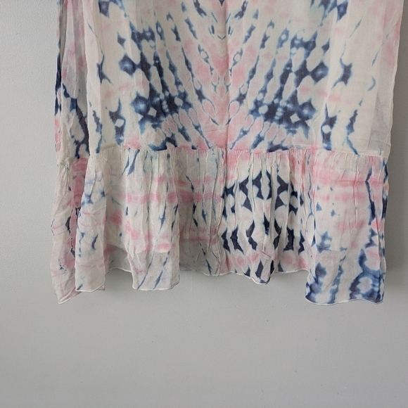 Sundance Dress Women's M White Blue Pink Tie-Dye Whisper A-Line Sleeveless - Picture 7 of 7